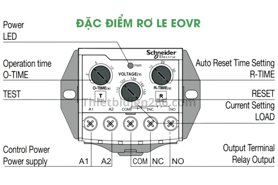 Đặc điểm rơ le bảo vệ pha thấp áp EOVR Schneider