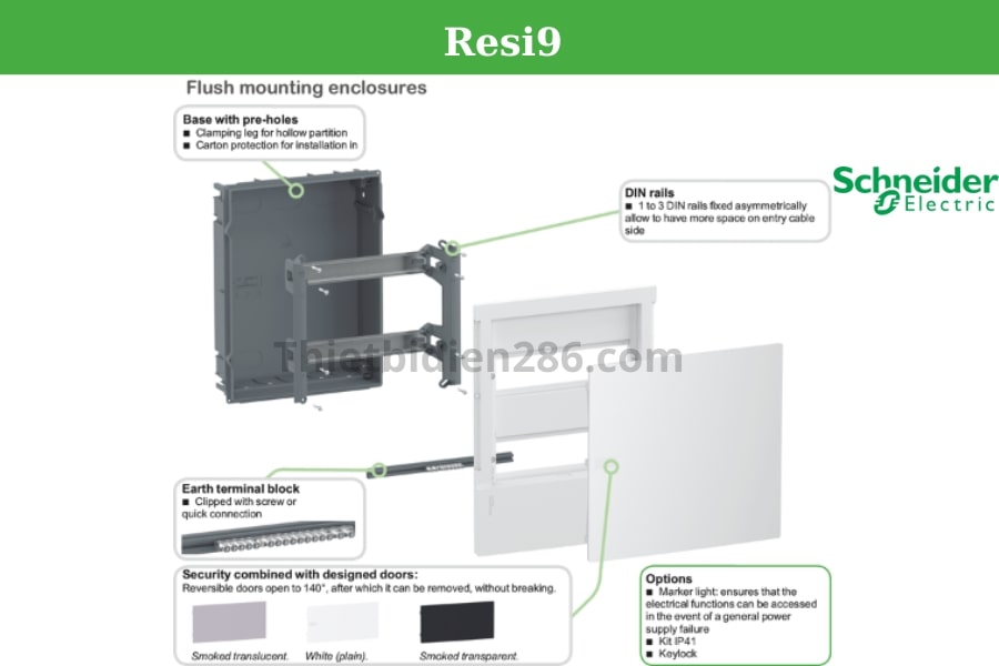 Lắp đặt tủ điện nhựa âm tường Resi9 Schneider