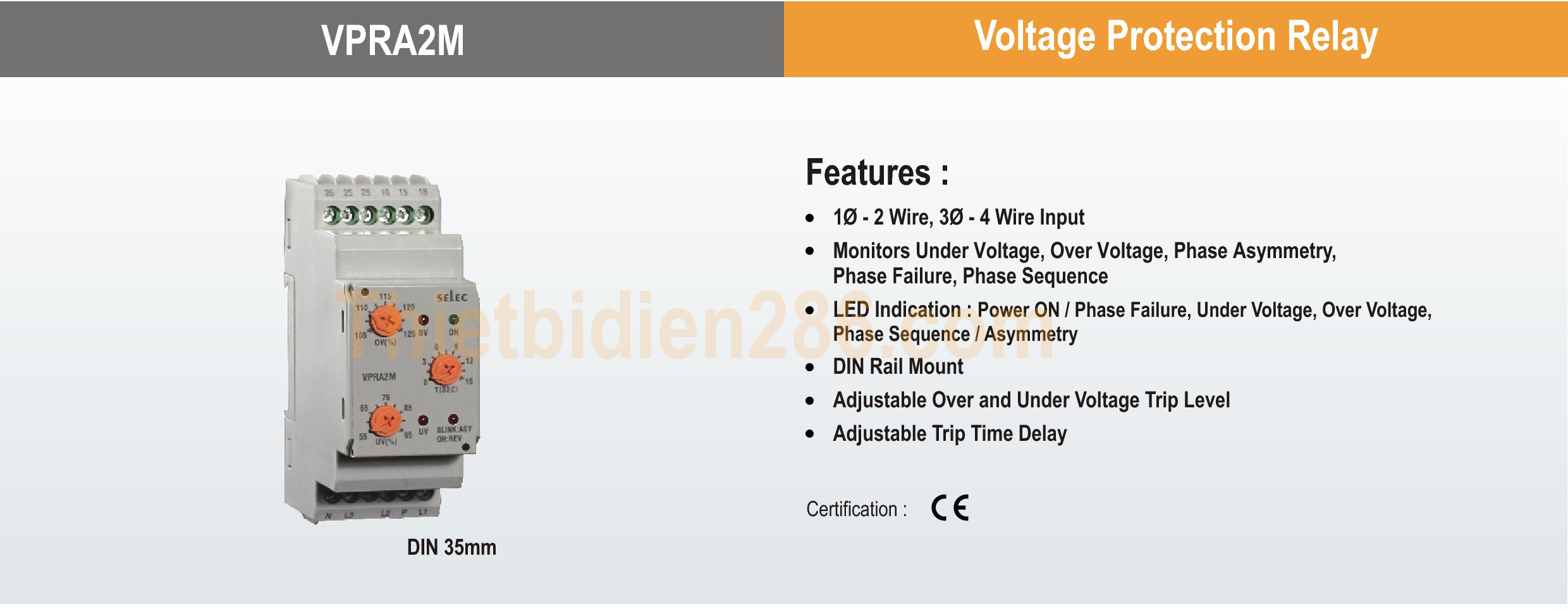 Thông số kỹ thuật Selec VPRA2M