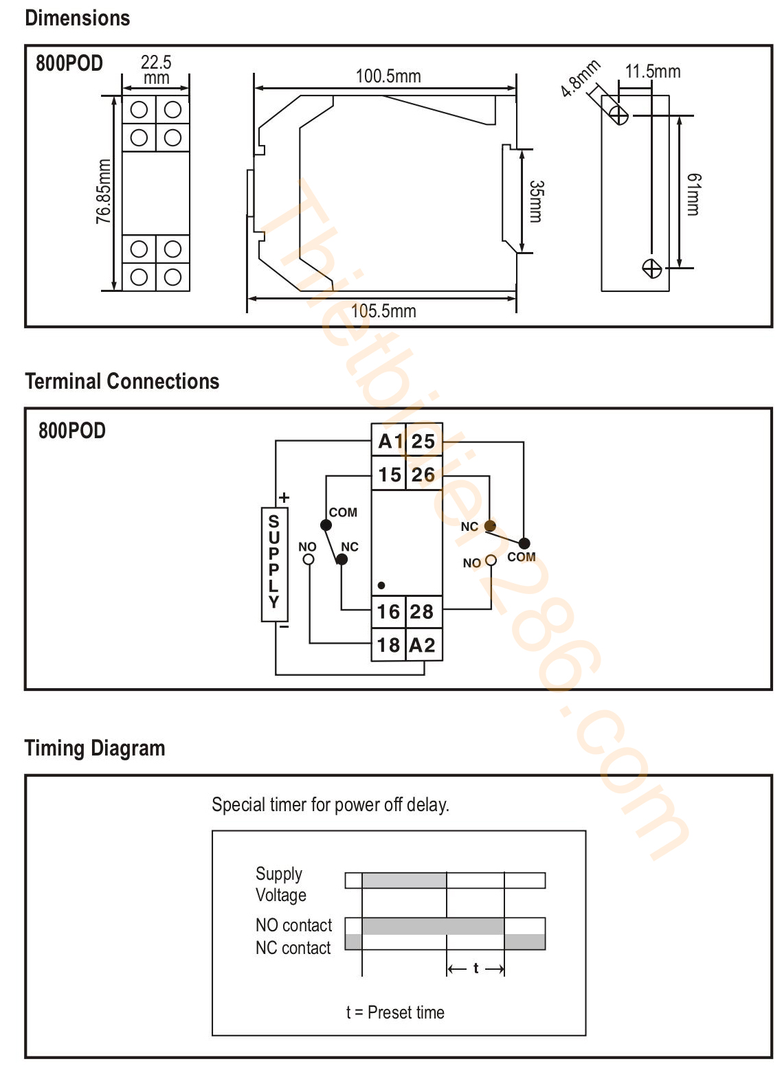 Kích thước Selec 800POD