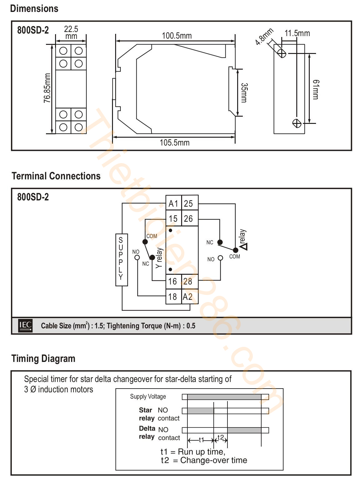 Kích thước Selec 800SD