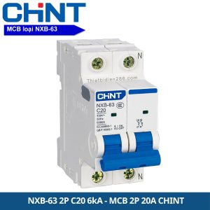 NXB‐63 2P C20 6kA - MCB 2P 20A 6kA Chint