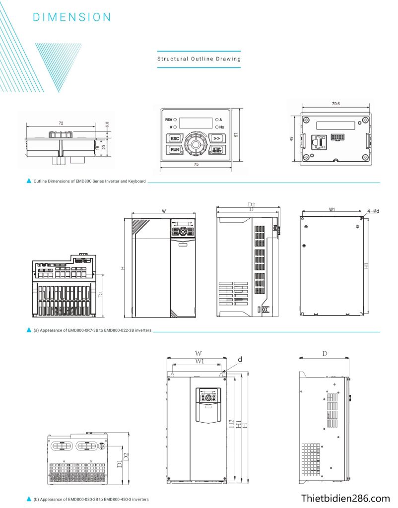 Biến tần Elektrim EMD800 – giải pháp điều khiển động cơ thông minh, hiệu suất cao, chịu tải tốt, điều khiển linh hoạt với nhiều chế độ V/F, vector vòng hở và kín. Ứng dụng rộng rãi trong tự động hóa công nghiệp.