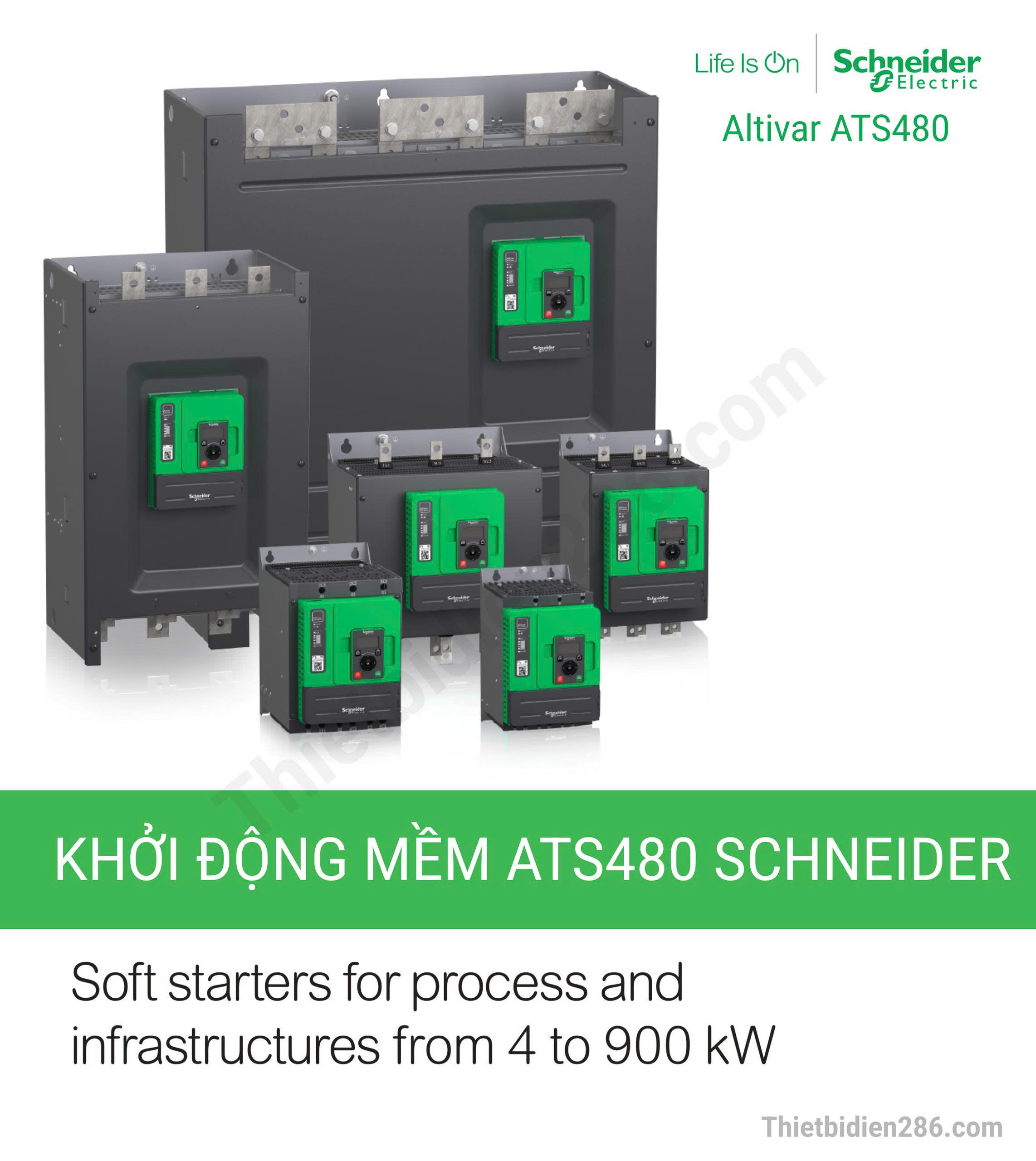 Khởi động mềm ATS480 Schneider – Altivar Soft Starter thế hệ mới. Giải pháp khởi động động cơ êm ái, bảo vệ toàn diện