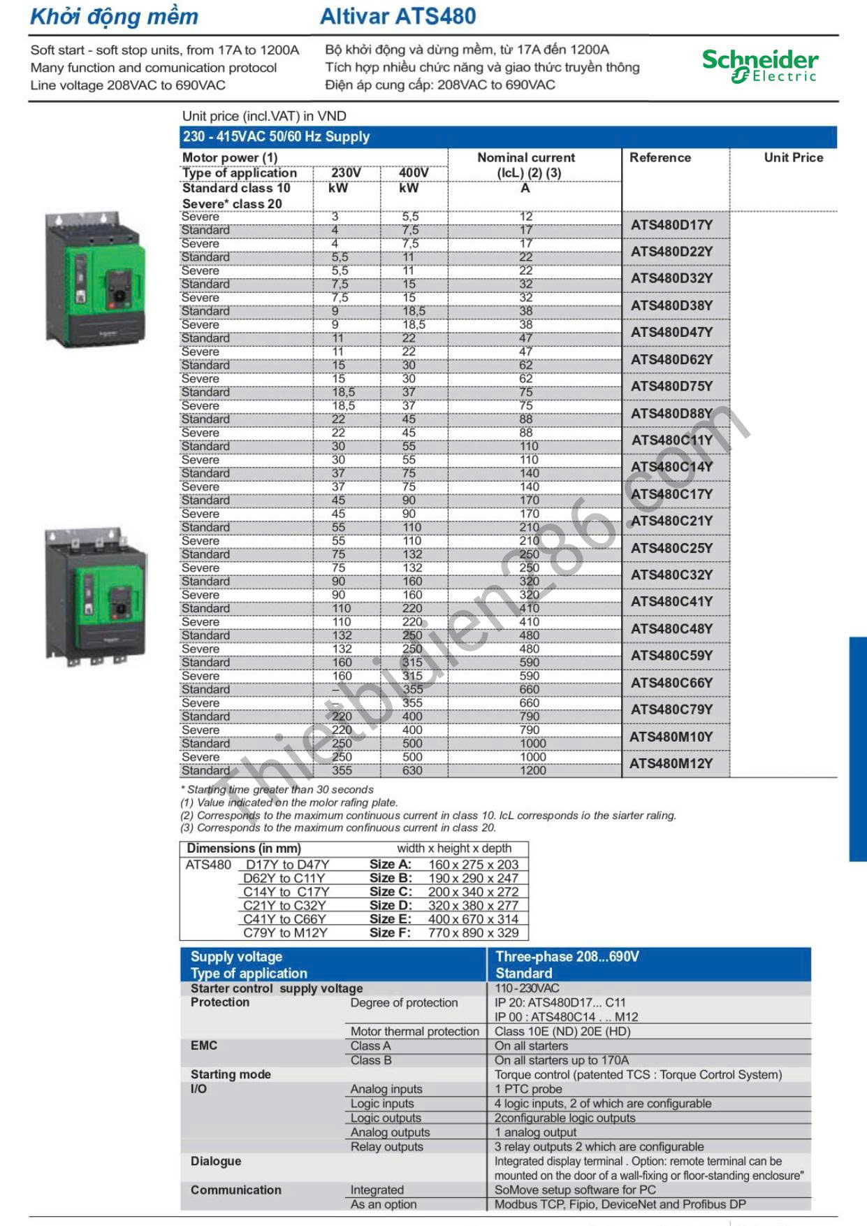 Khởi động mềm ATS480 Schneider – Altivar Soft Starter thế hệ mới. Giải pháp khởi động động cơ êm ái, bảo vệ toàn diện