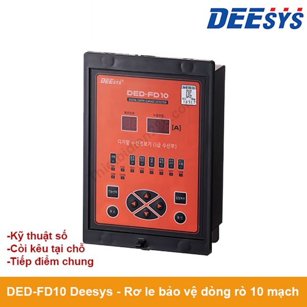 Rơ le bảo vệ dòng rò 10 mạch DED-FD10 Deesys