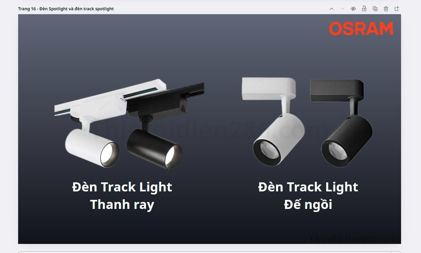 Đèn chiếu điểm OSRAM – Spotlight Track Light dạng thanh ray & để ngồi. Giải pháp chiếu sáng linh hoạt, hiện đại. Phân phối chính hãng tại Thiết bị điện 286.