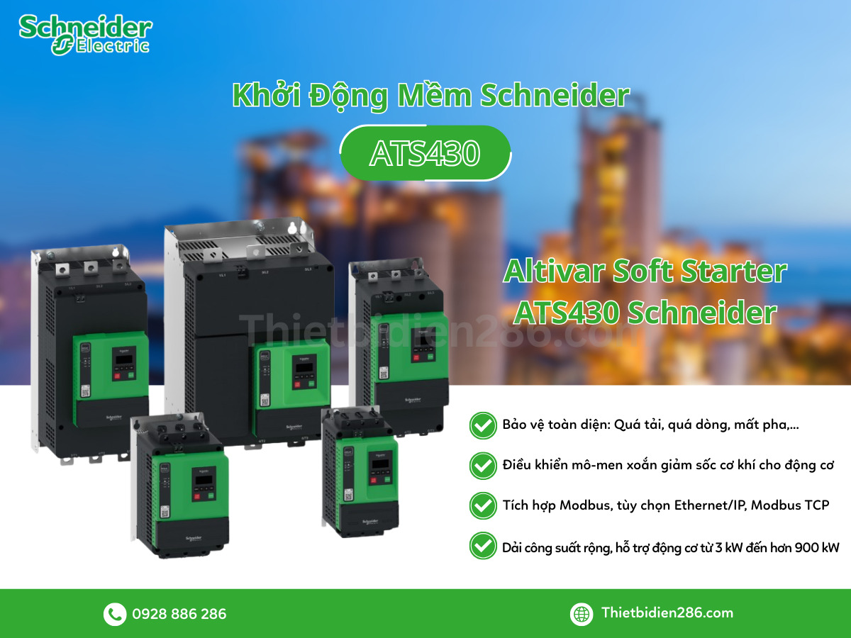 Khởi động mềm ATS430 Schneider – Altivar Soft Starter cho máy công nghiệp tiêu chuẩn