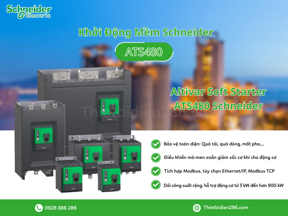 Khởi động mềm ATS480 Schneider – Soft Starter hiện đại, hiệu suất vượt trội